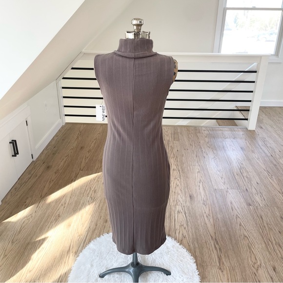 NWT XS M XL XXL NINE WEST shark gray bodycon stretch sleeveless turtleneck dress - Picture 6 of 9